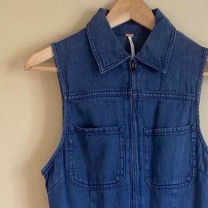 Free People Denim Jumpsuit